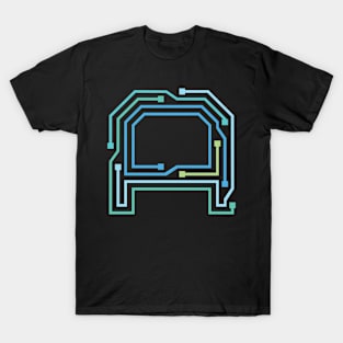 Alphabet A Circuit Typography Design T-Shirt